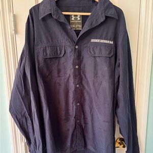 Under Armour Men's Dark Blue Casual Shirt XXL  Logo. Cotton Poly Blend